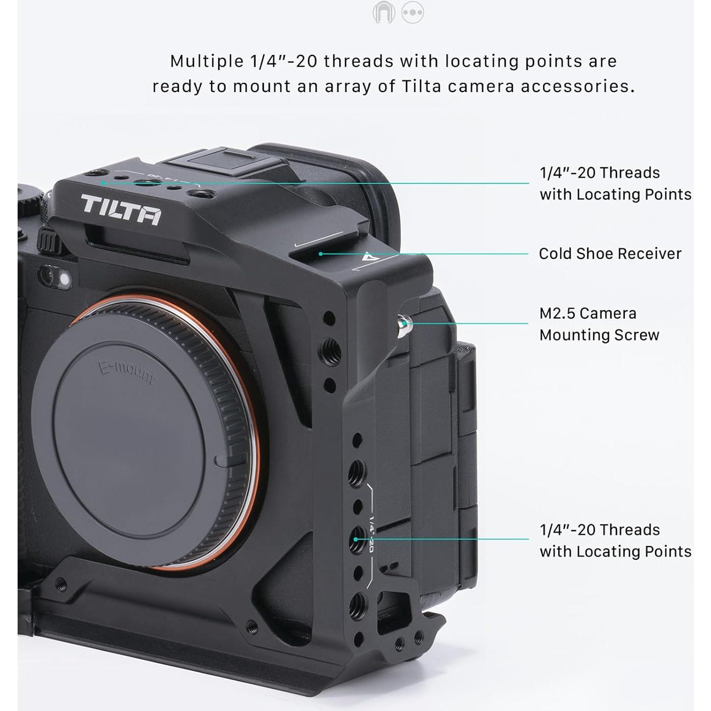 Mitad de Jaula Ligera Tilta TA-T46-A para Sony a7R V - Negro