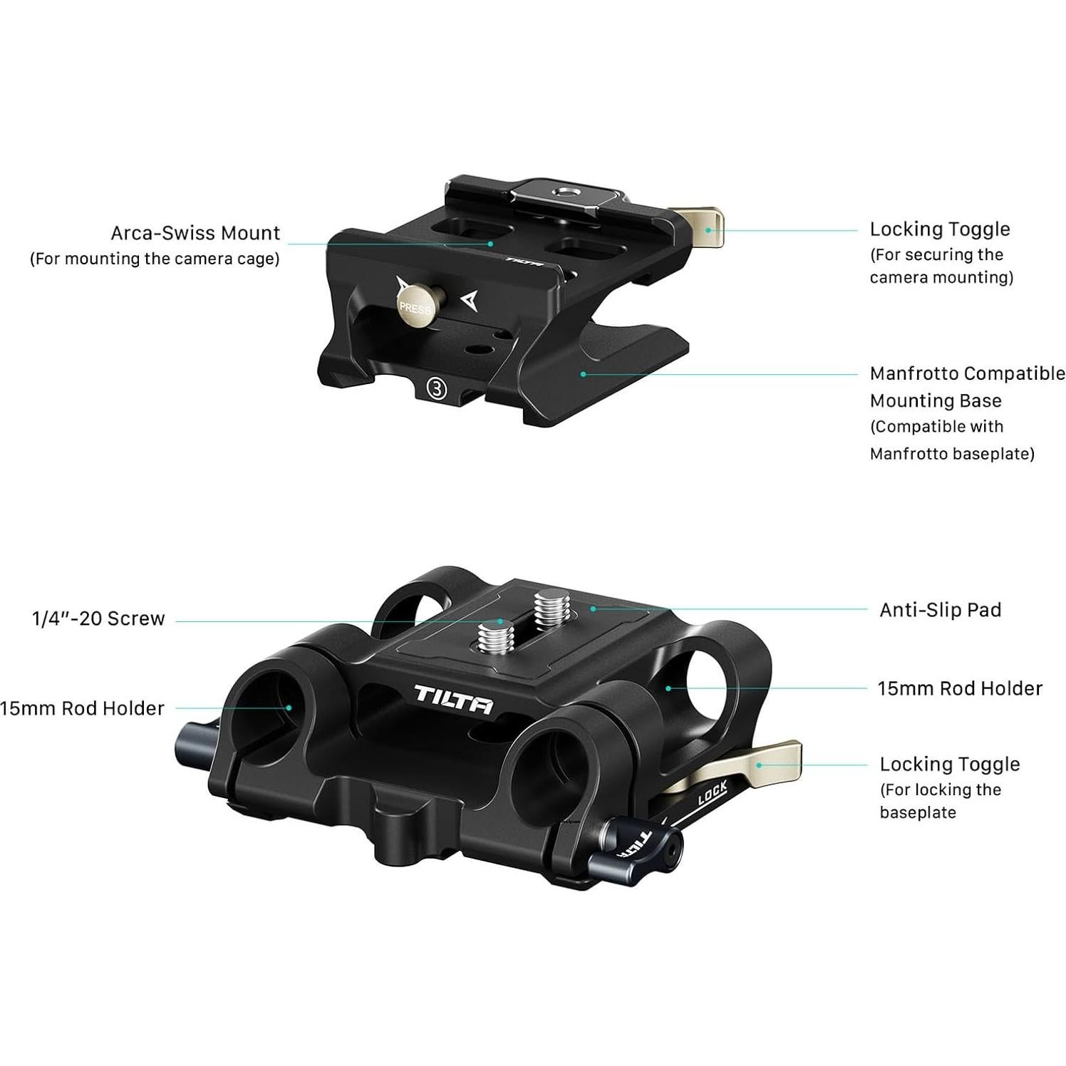 Mitad de Jaula Ligera Tilta TA-T46-A para Sony a7R V - Negro