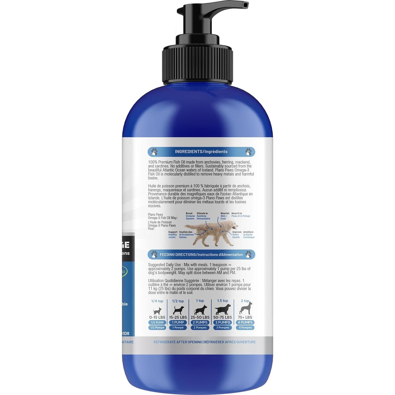 Aceite de Pescado Omega 3 Plano Paws 340g - Suplemento para Perros