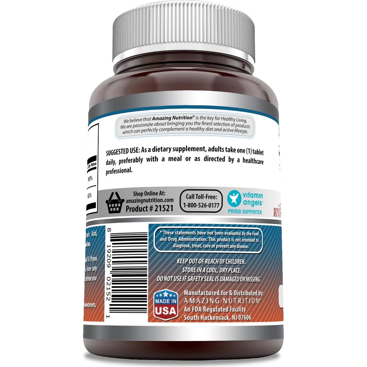 Suplemento de Calcio con Vitamina D3 Nutrición Asombrosa 500 Tabletas