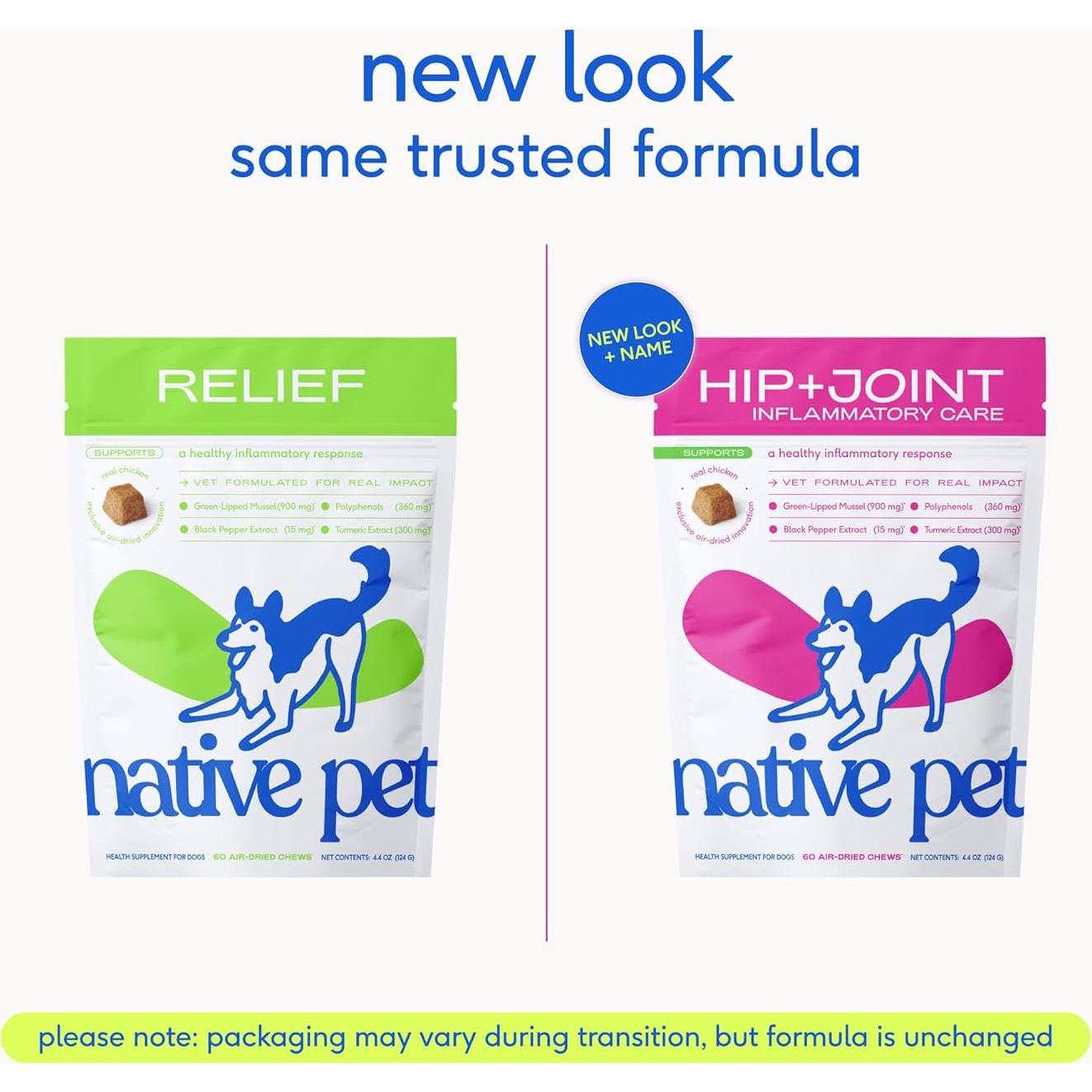 Suplemento Articular para Perros Native Pet - Alivio Natural del Dolor - 120 Masticables