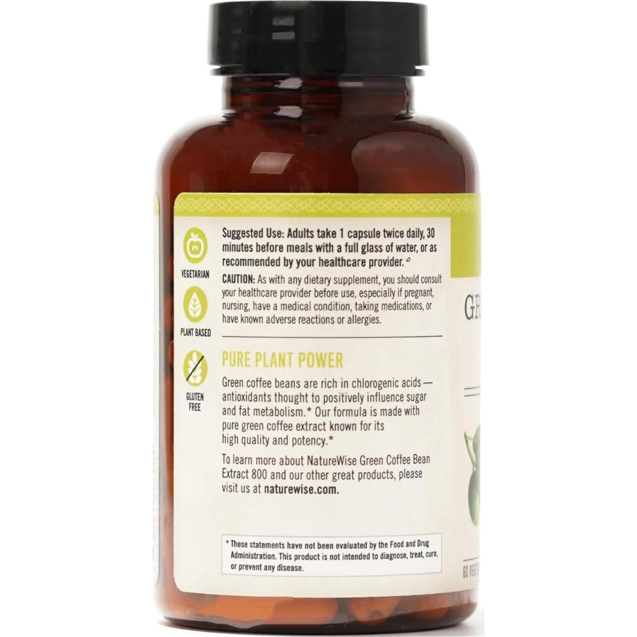 Extracto de Grano de Café Verde NatureWise 800mg 50% Ácidos Clorogénicos