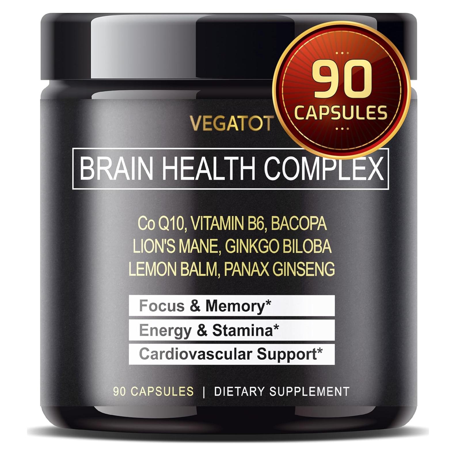 Suplemento Acelerador Cerebral Vegatot 90 Cápsulas CoQ10 Ginkgo