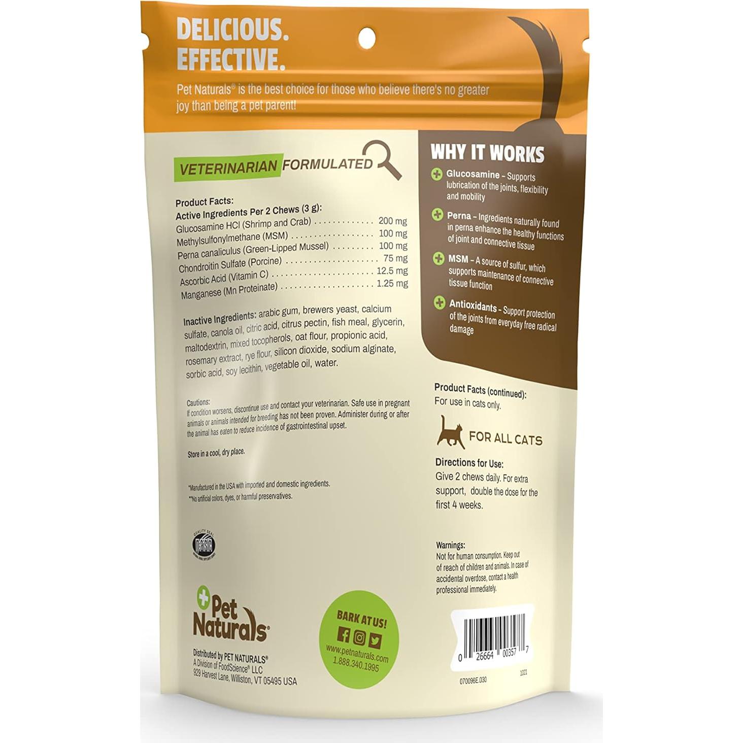 Suplemento Articular para Gatos Pet Naturals 30 Masticables