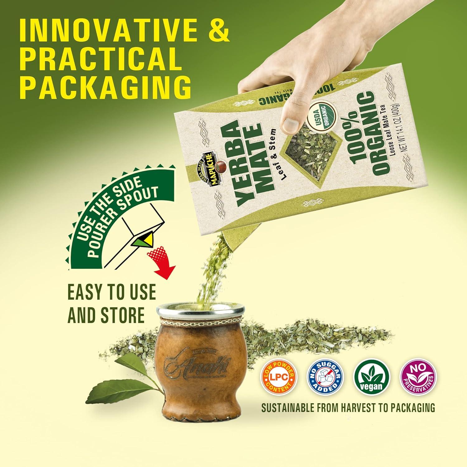 Yerba Mate Anahí Orgánica 400g - Hoja y Rama, Sostenible