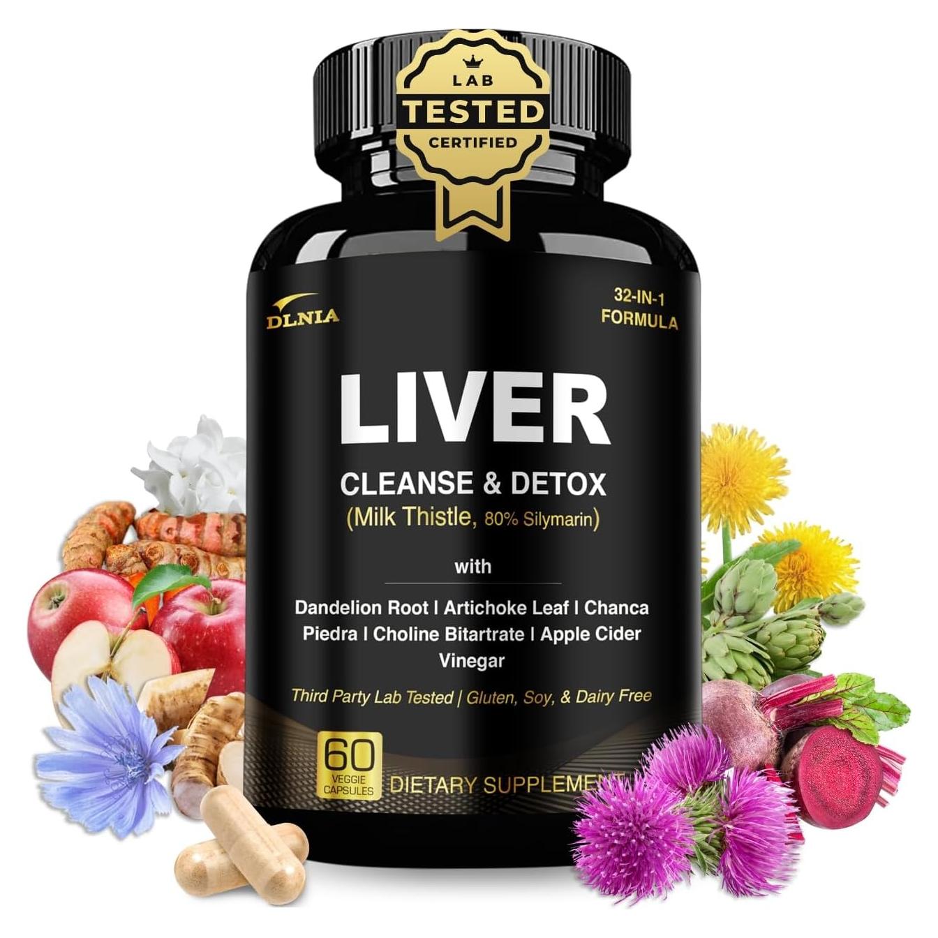 Suplemento Hepático DLNIA 60 Cápsulas Cardo Mariano y Vinagre