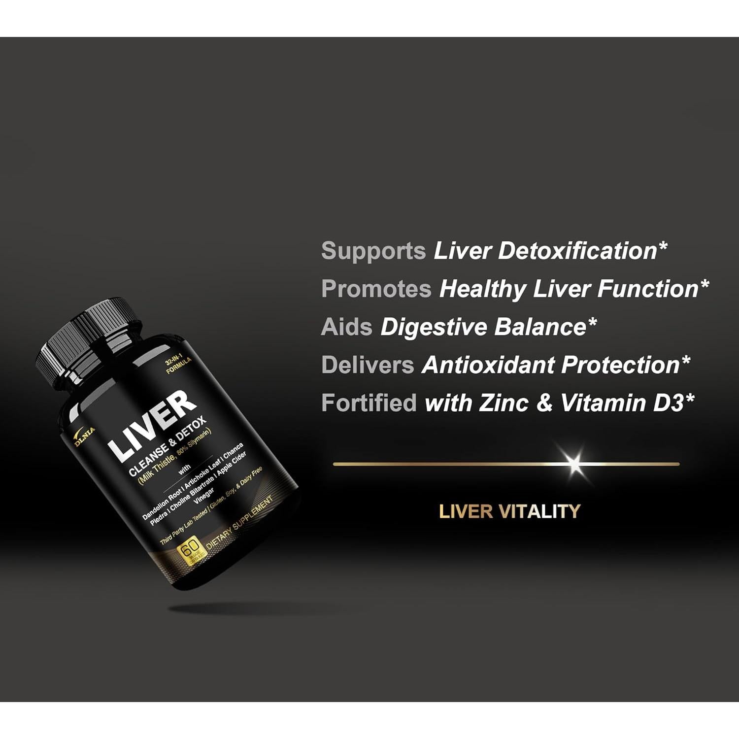 Suplemento Hepático DLNIA 60 Cápsulas Cardo Mariano y Vinagre