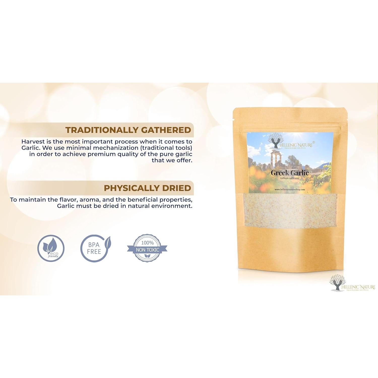 Gránulos de Ajo Secos Orgánicos Hellenic Nature 100g