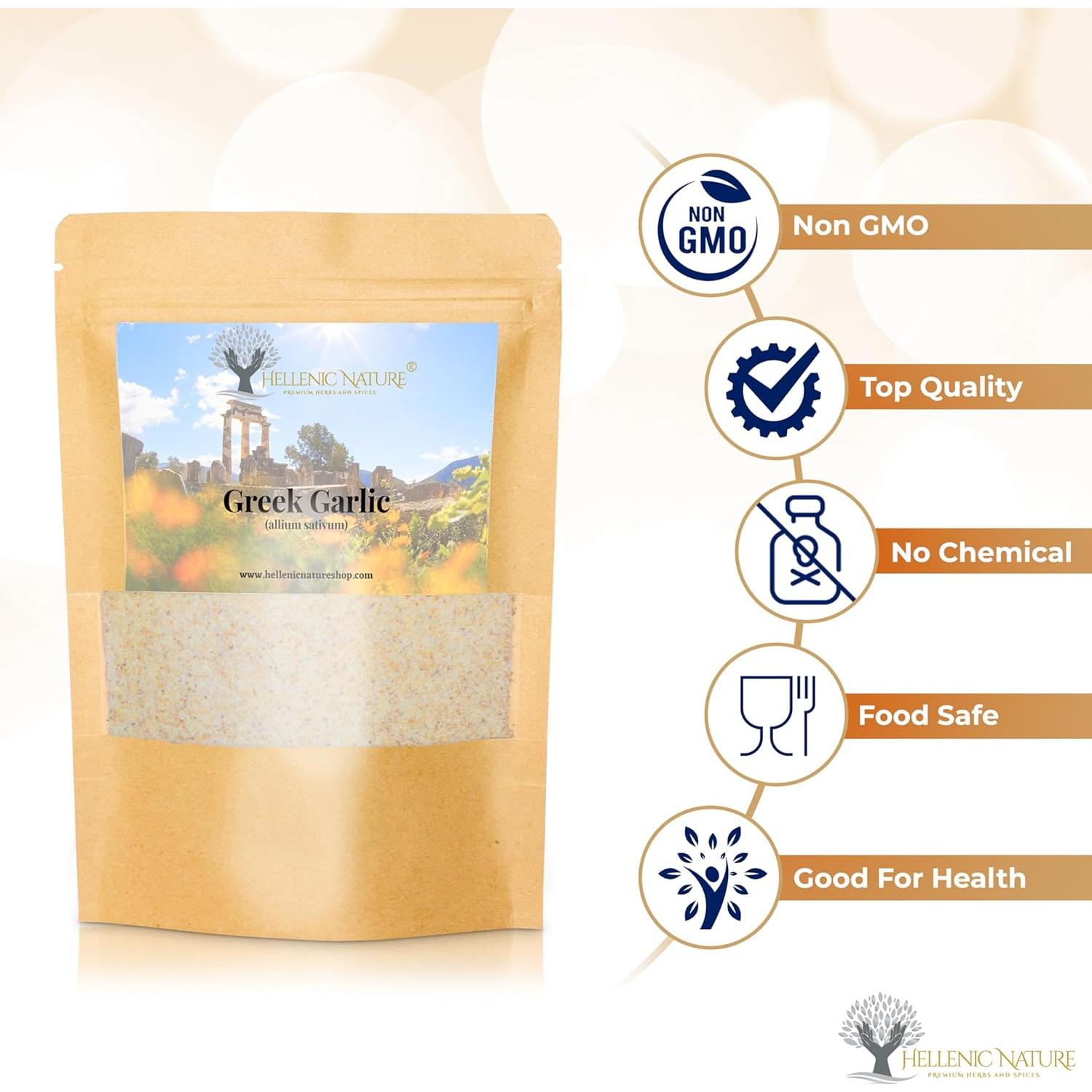 Gránulos de Ajo Secos Orgánicos Hellenic Nature 100g