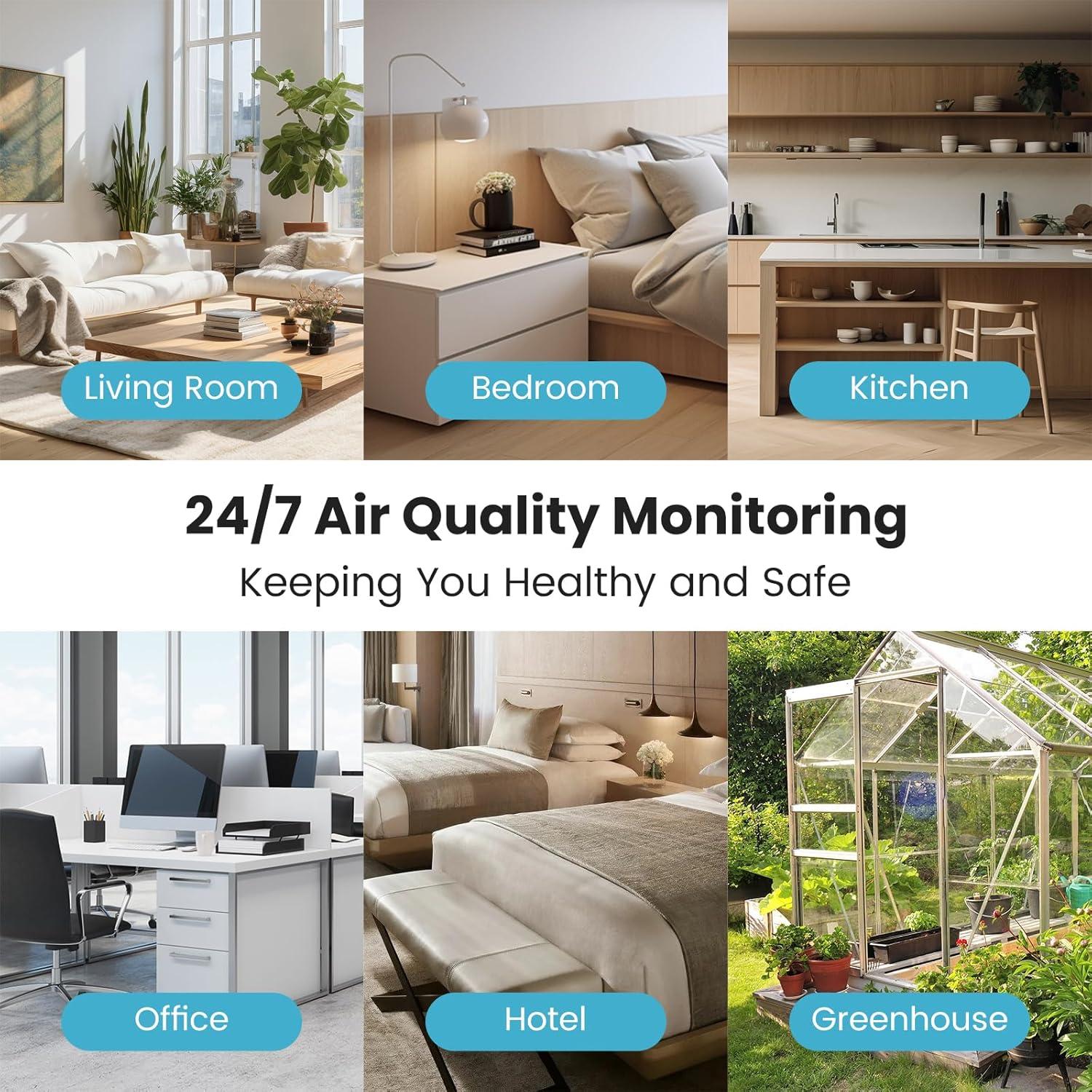 Monitor de Calidad del Aire Inkbird 10-en-1 WiFi HD 6.1"