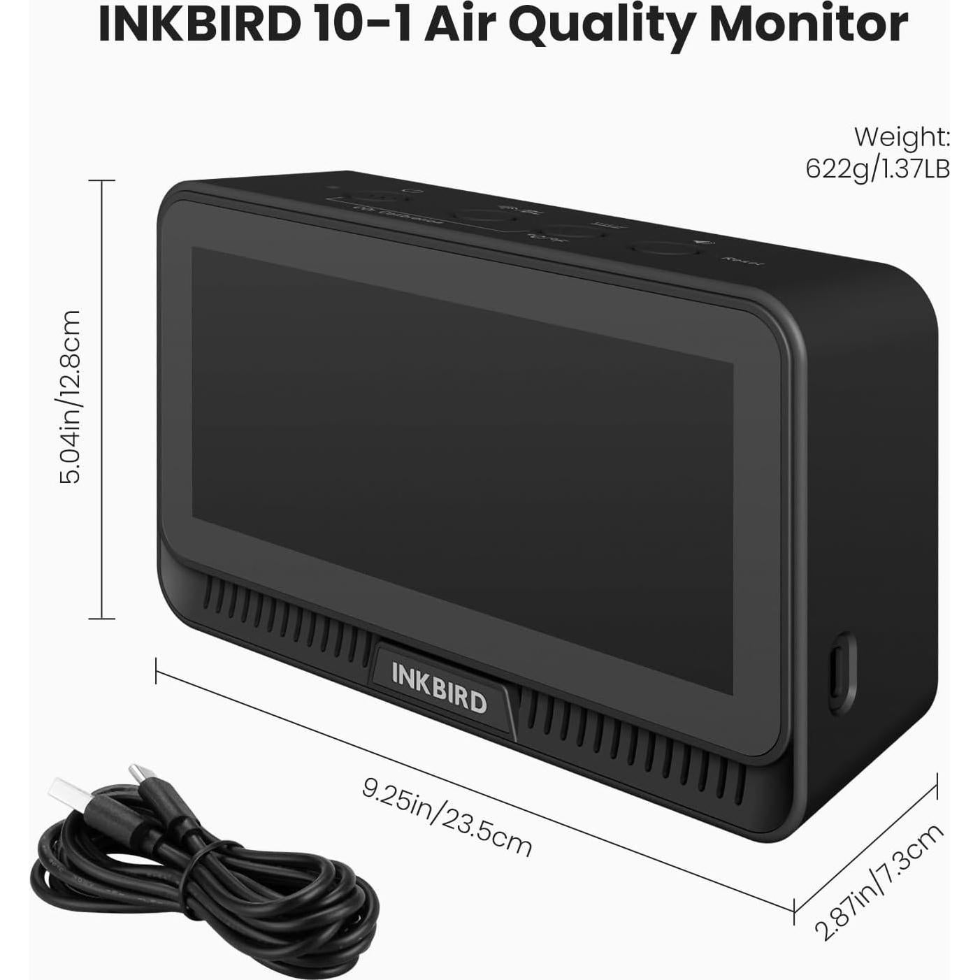 Monitor de Calidad del Aire Inkbird 10-en-1 WiFi HD 6.1"