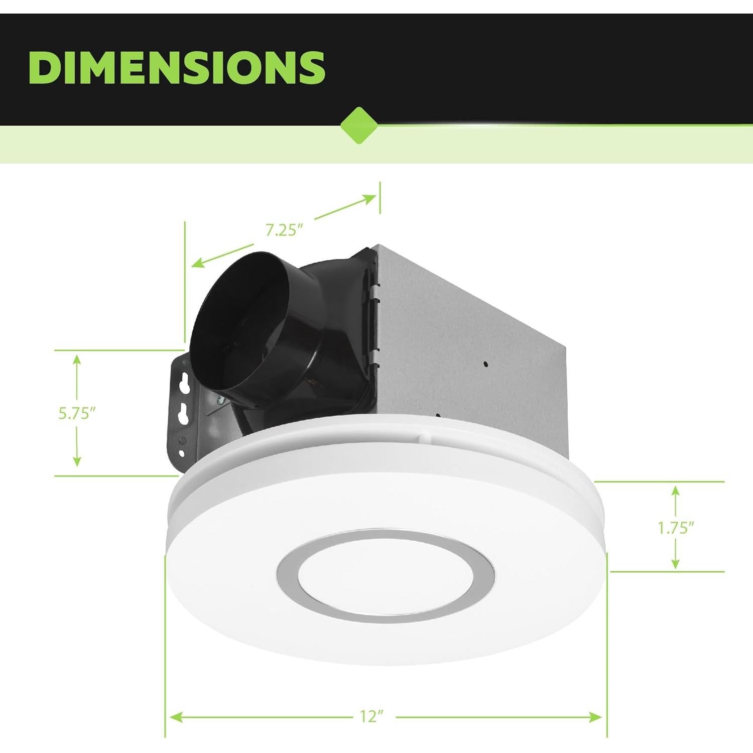 Ventilador de Baño Homewerks 7141-80-RGB con Luz LED y Sensor