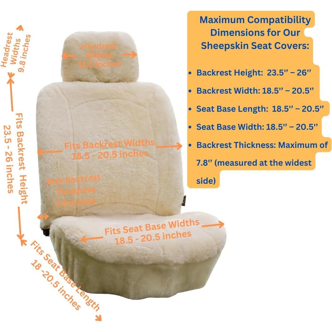 Funda de Asiento de Piel de Oveja SHEEPSKIN ELITE Beige