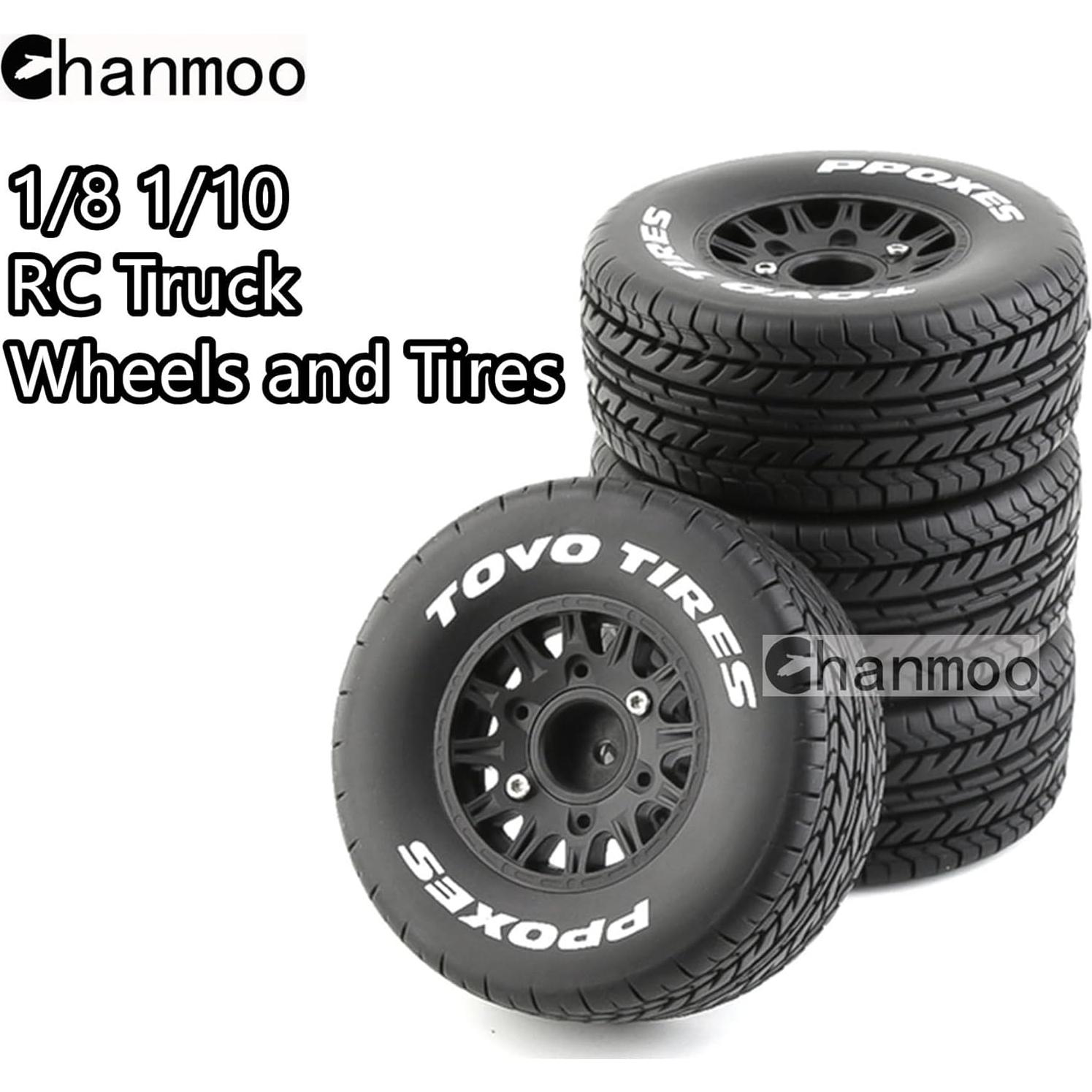 Neumáticos de Camión RC Chanmoo 1:8 1:10 4PCS Caucho