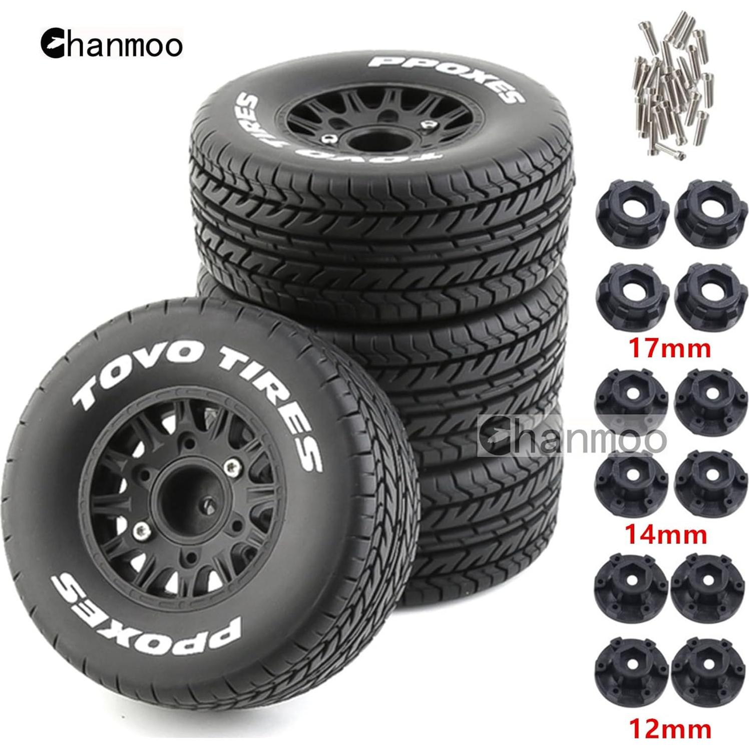 Neumáticos de Camión RC Chanmoo 1:8 1:10 4PCS Caucho