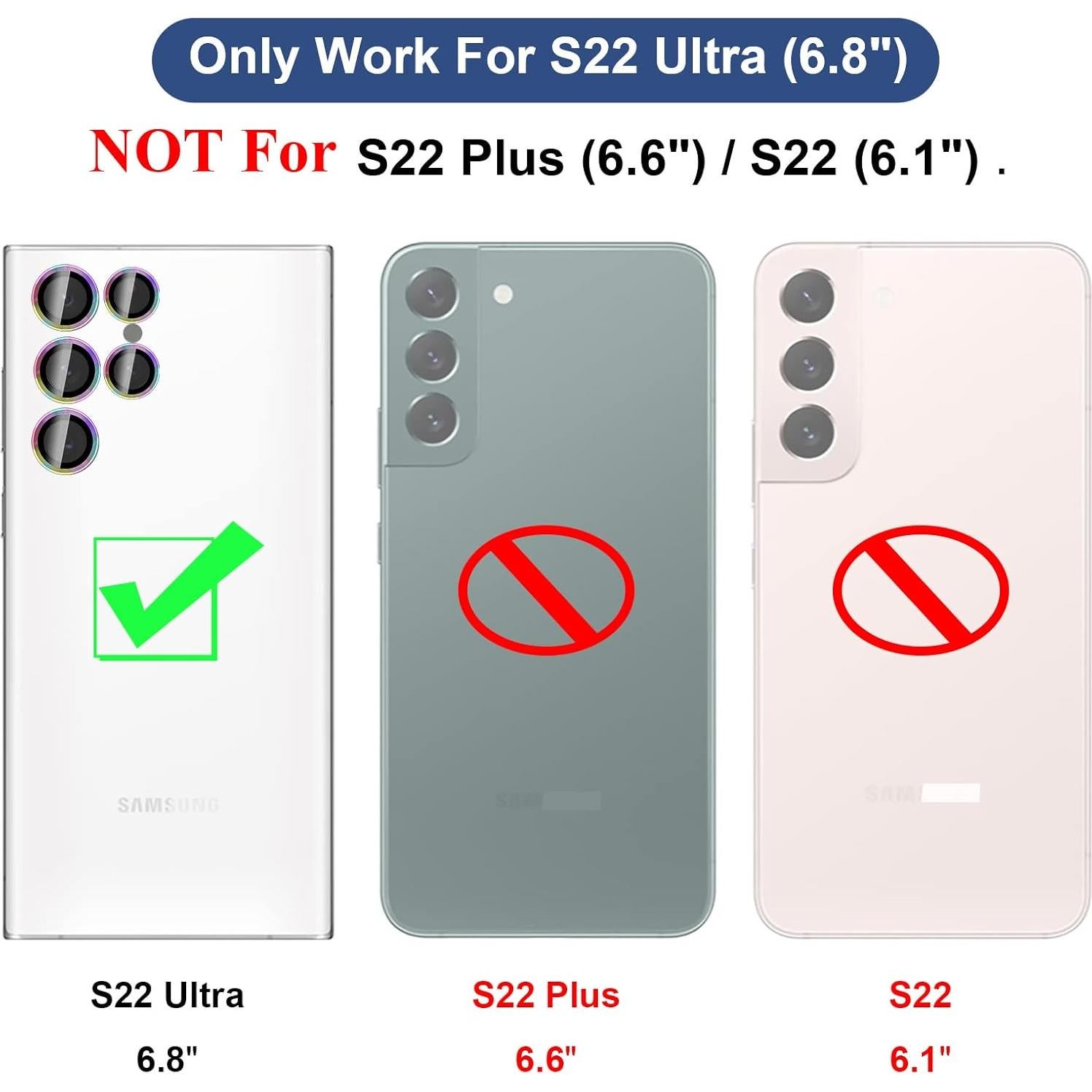 Protector de Lente de Cámara JOLOJO para Galaxy S22 Ultra