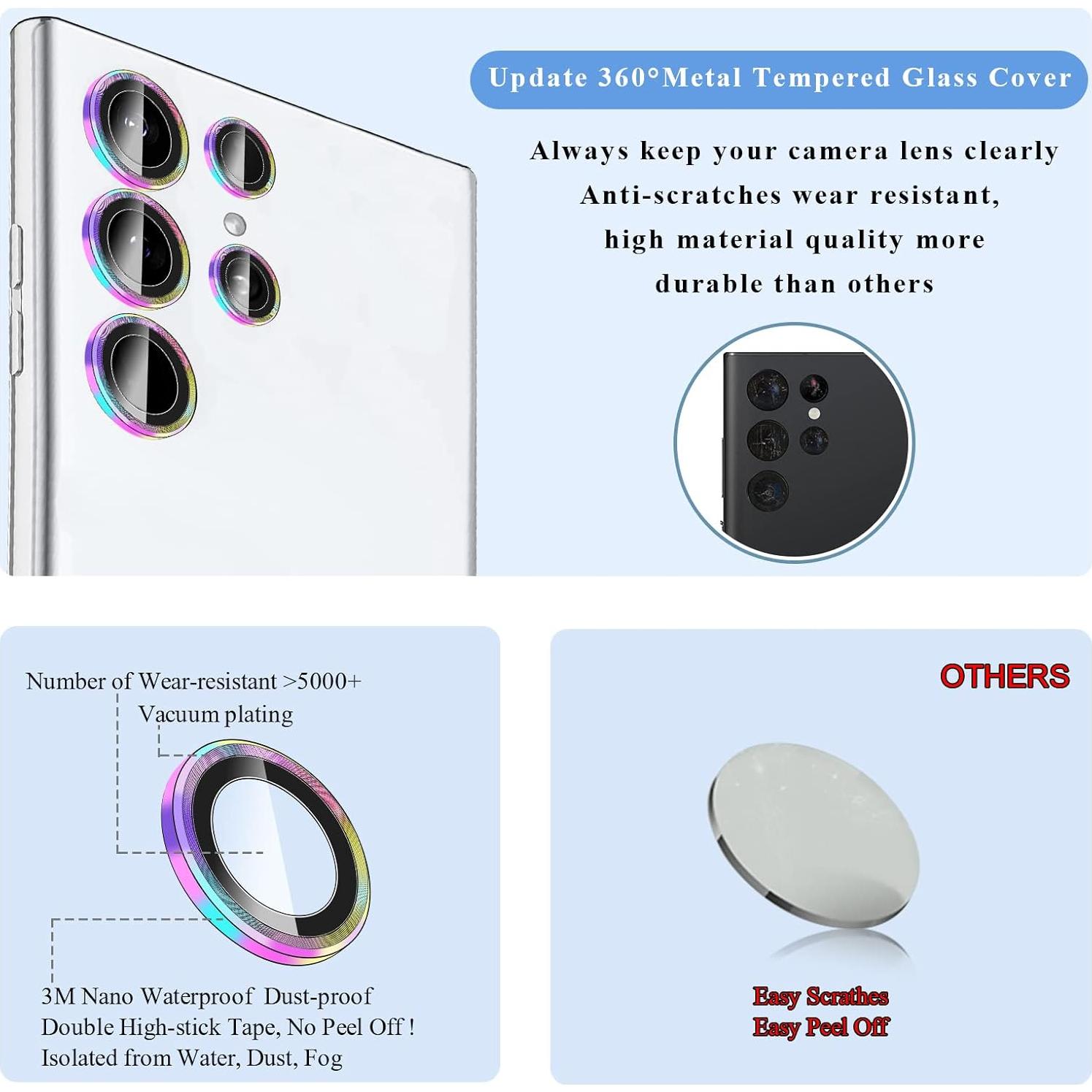 Protector de Lente de Cámara JOLOJO para Galaxy S22 Ultra