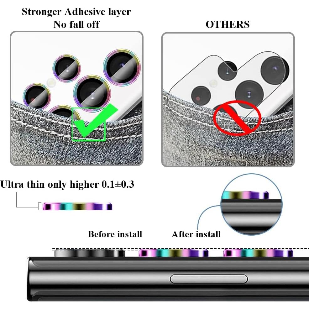 Protector de Lente de Cámara JOLOJO para Galaxy S22 Ultra