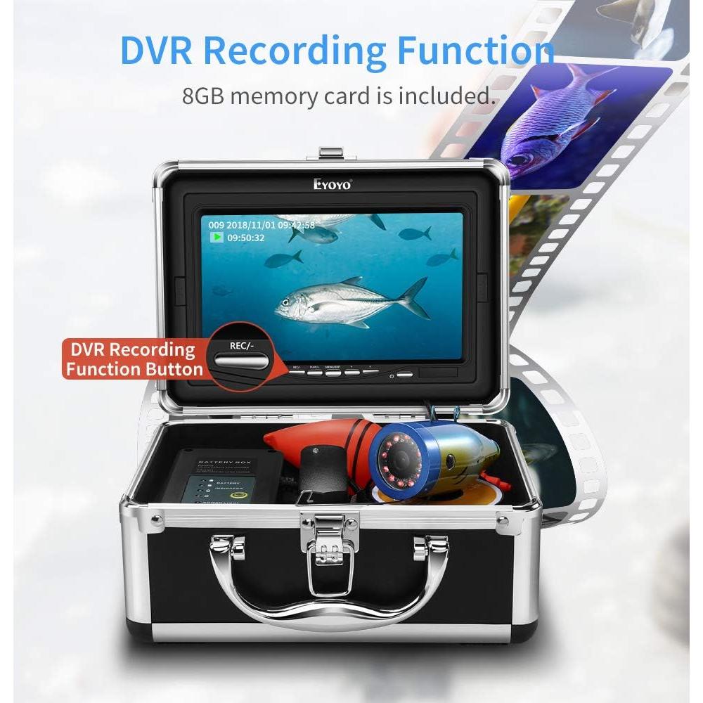 Cámara de Pesca Submarina Eyoyo 7" HD 1000TVL IP68 con DVR