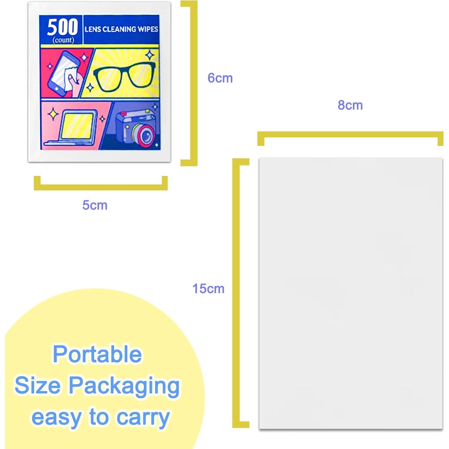 Toallitas para Lentes DingCai 500 Unidades Prehumedecidas