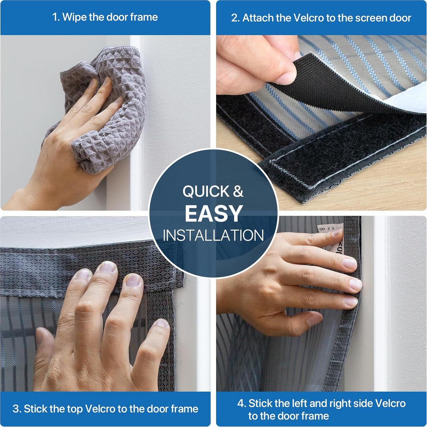 Pantalla de puerta magnética LOVIGA 80x203 cm alta resistencia