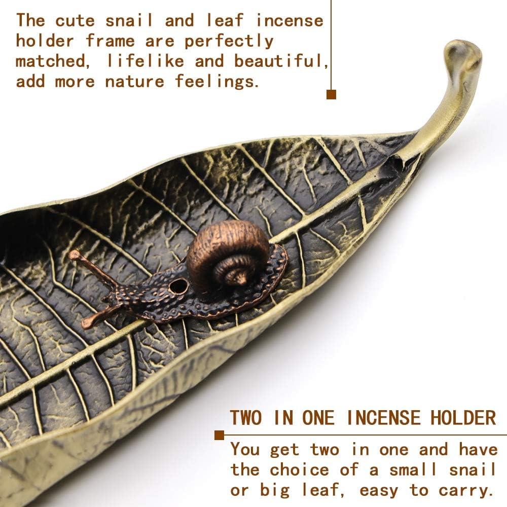 Juego de Soporte para Incienso Lodonc - 2 Piezas Hoja y Caracol