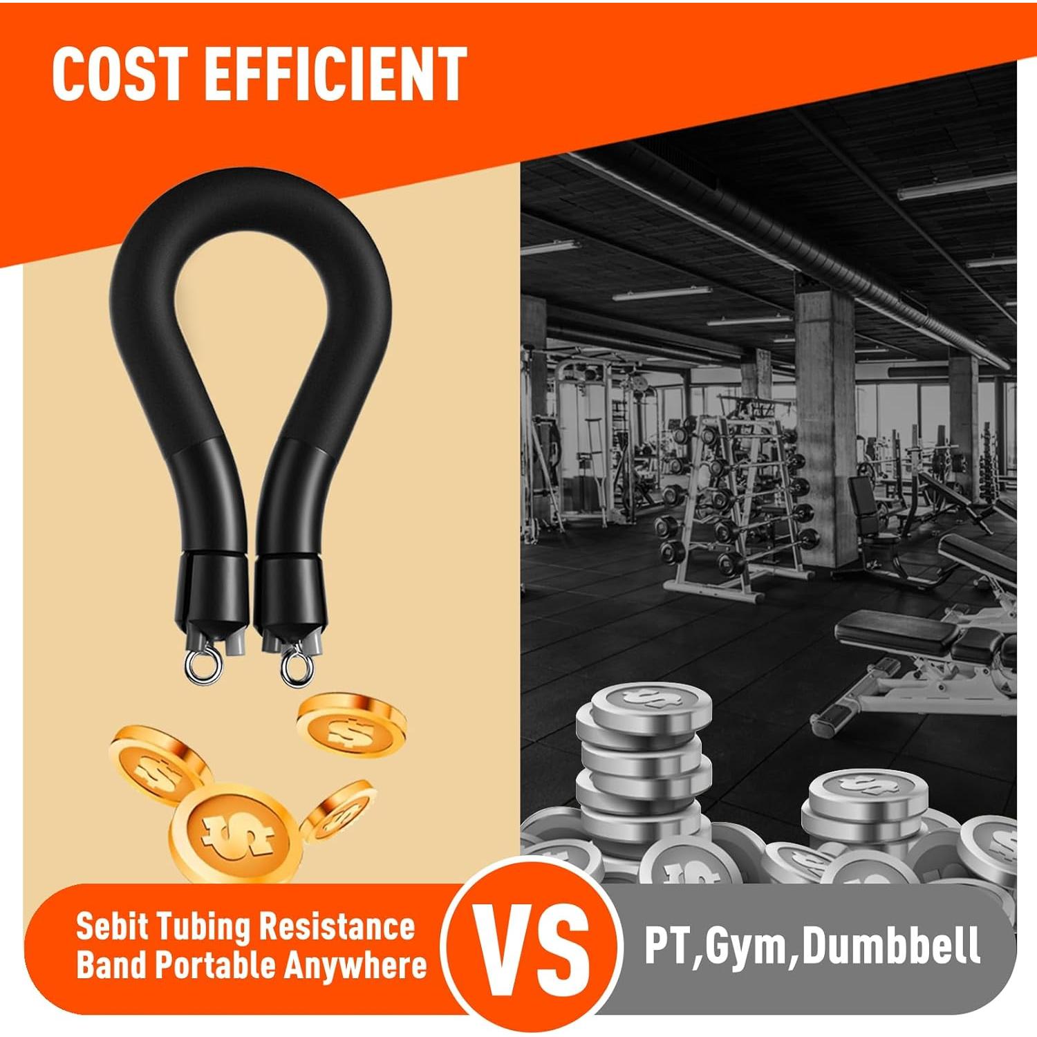 Bandas de Resistencia SEBIT con Mangos - Entrenamiento en Casa