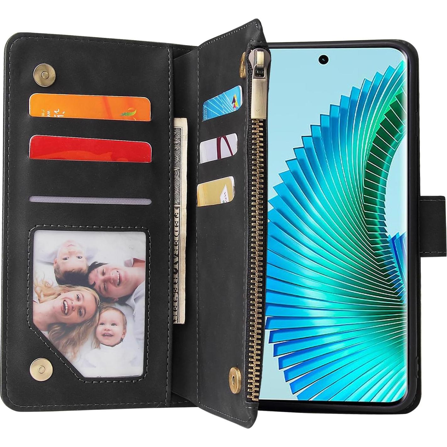 Funda Cartera Asuwish para Honor Magic 6 Lite 5G - Negro