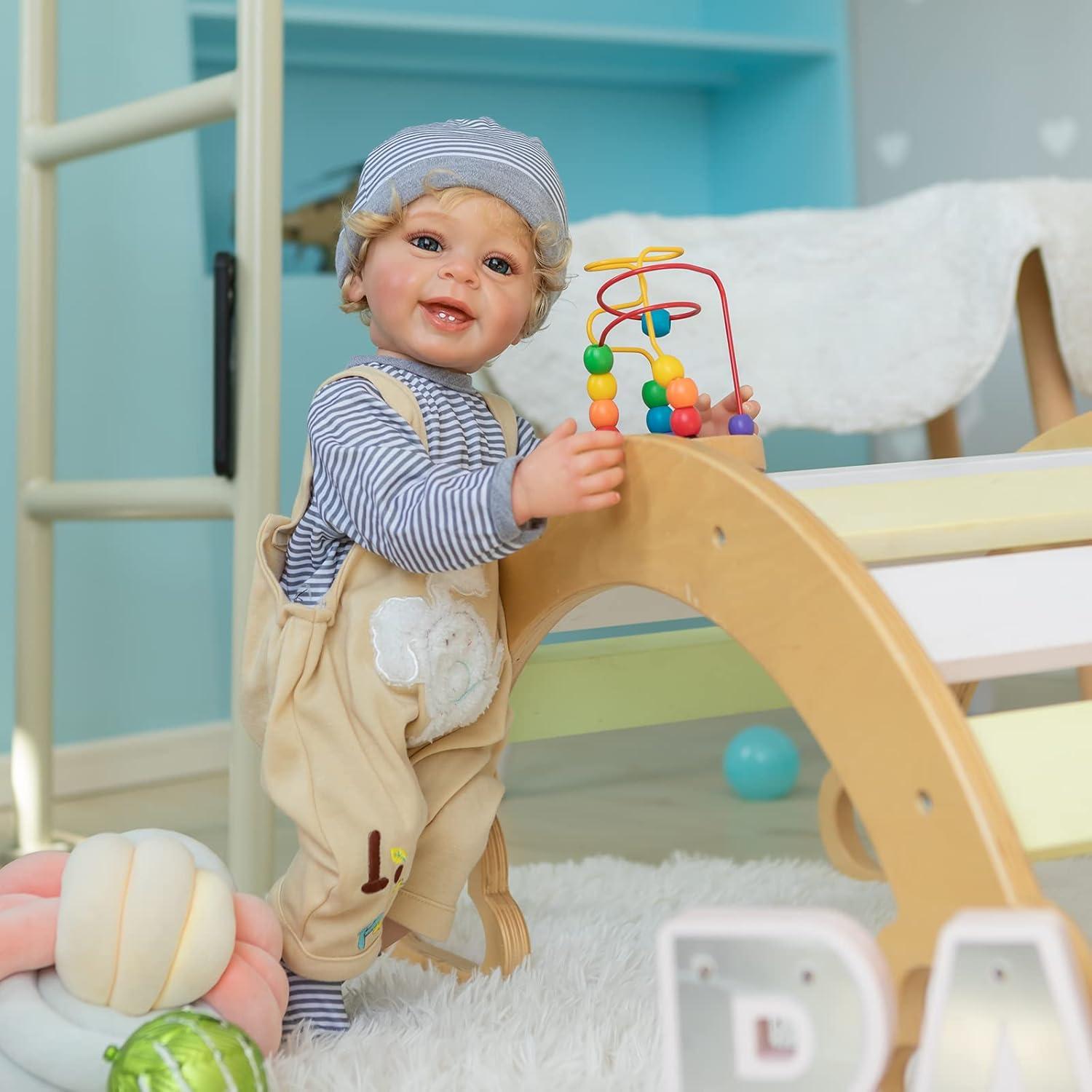 Muñeca Reborn Realista RXDOLL 22" Silicona Ojos Abiertos