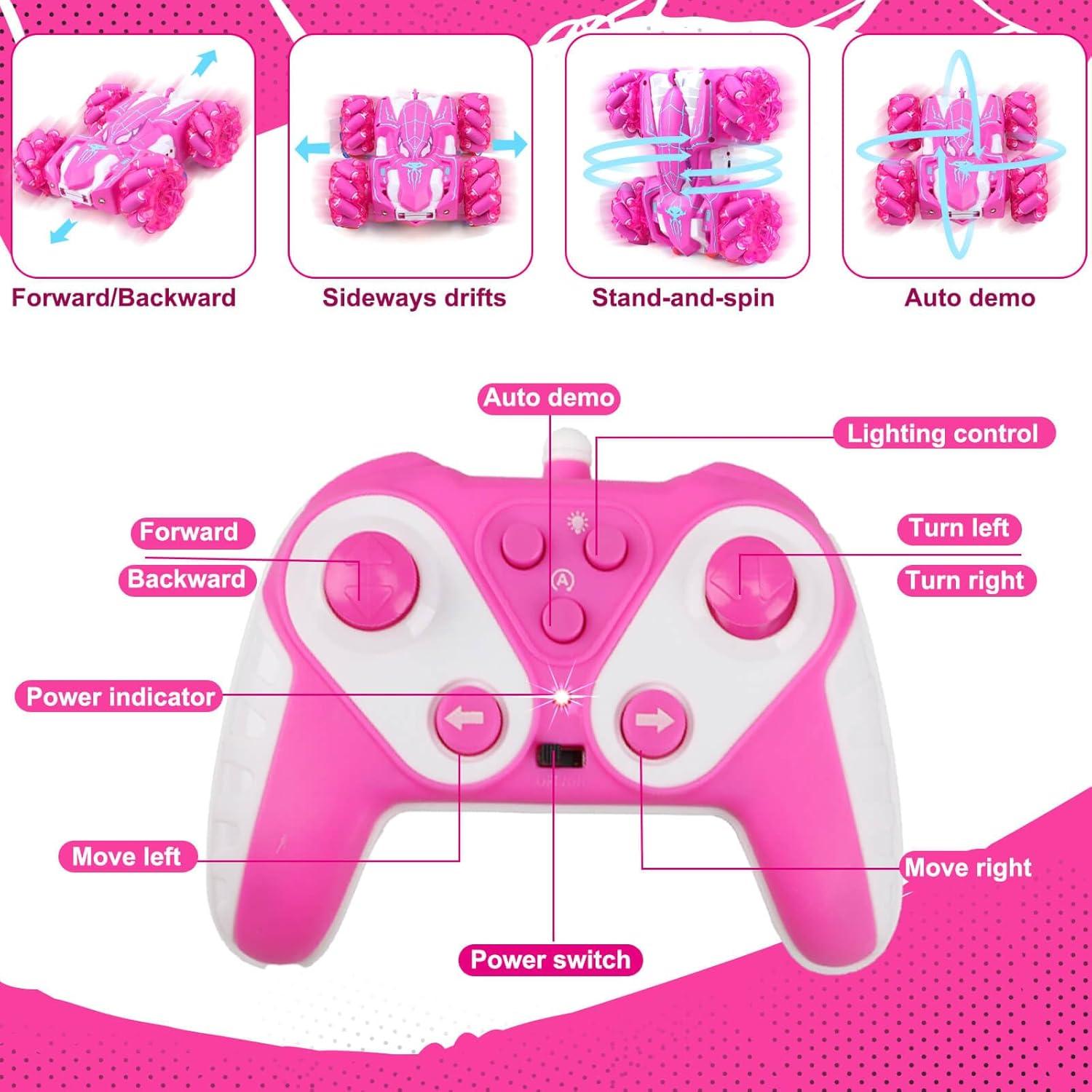 Coche de Control Remoto Dolanus LY-15 Rosa Acrobacias 360°