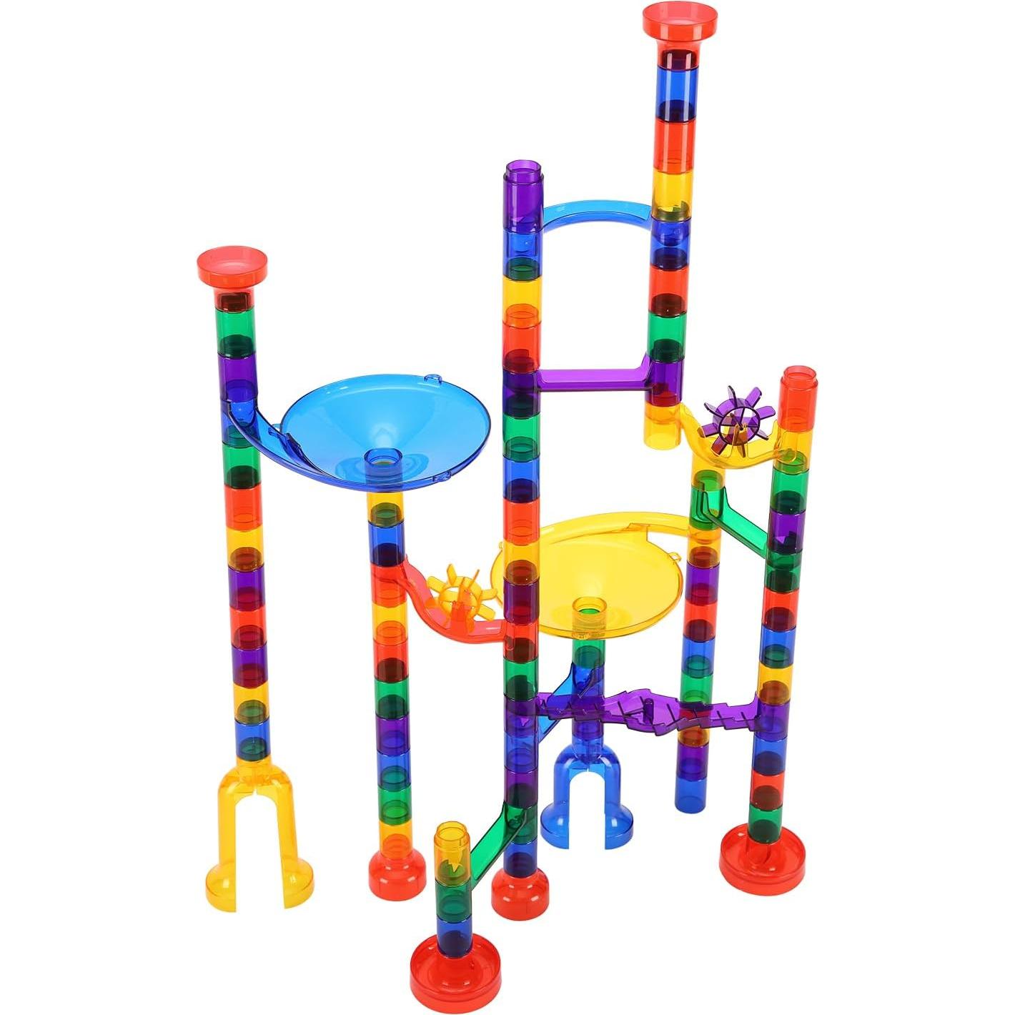 Juego de Pista de Canicas VEVOR 110 Piezas con Canicas Brillantes