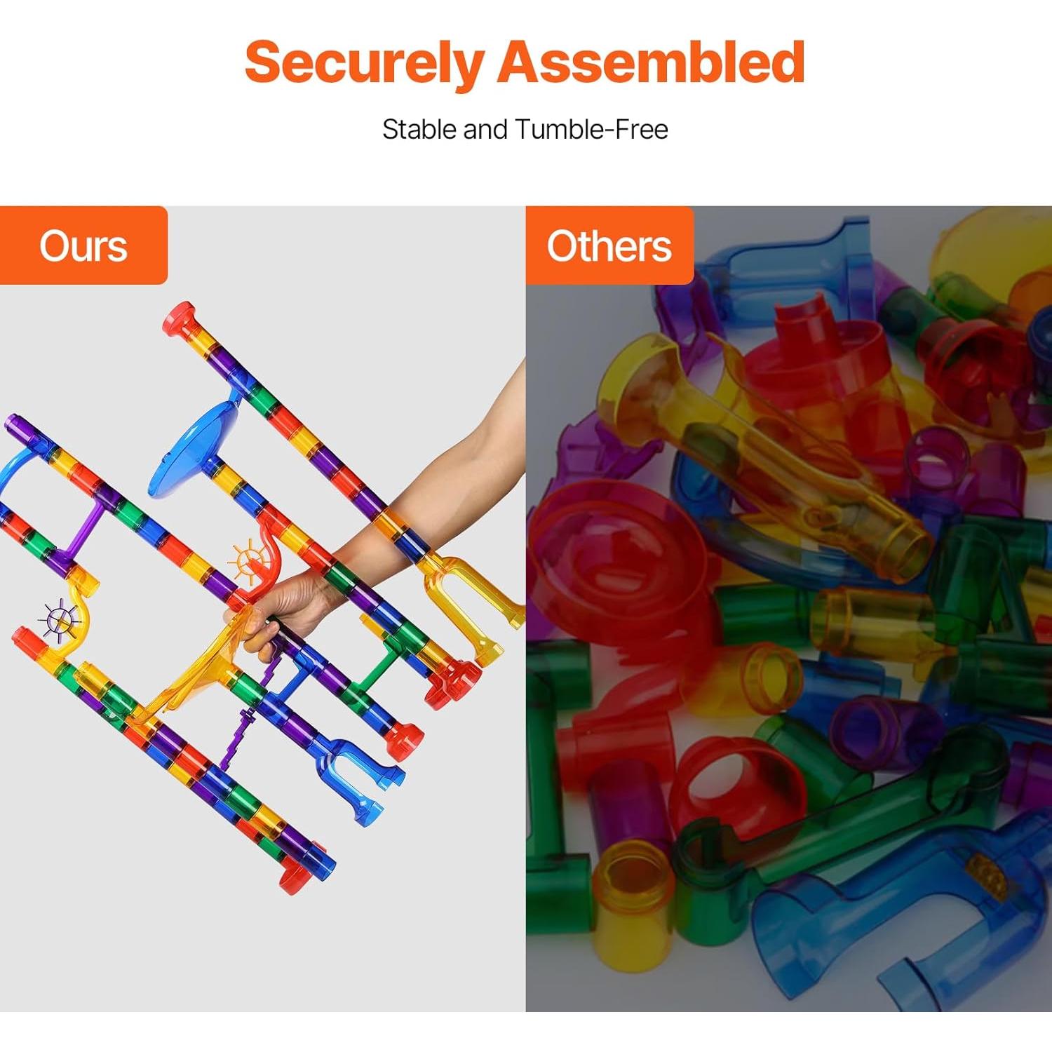 Juego de Pista de Canicas VEVOR 110 Piezas con Canicas Brillantes