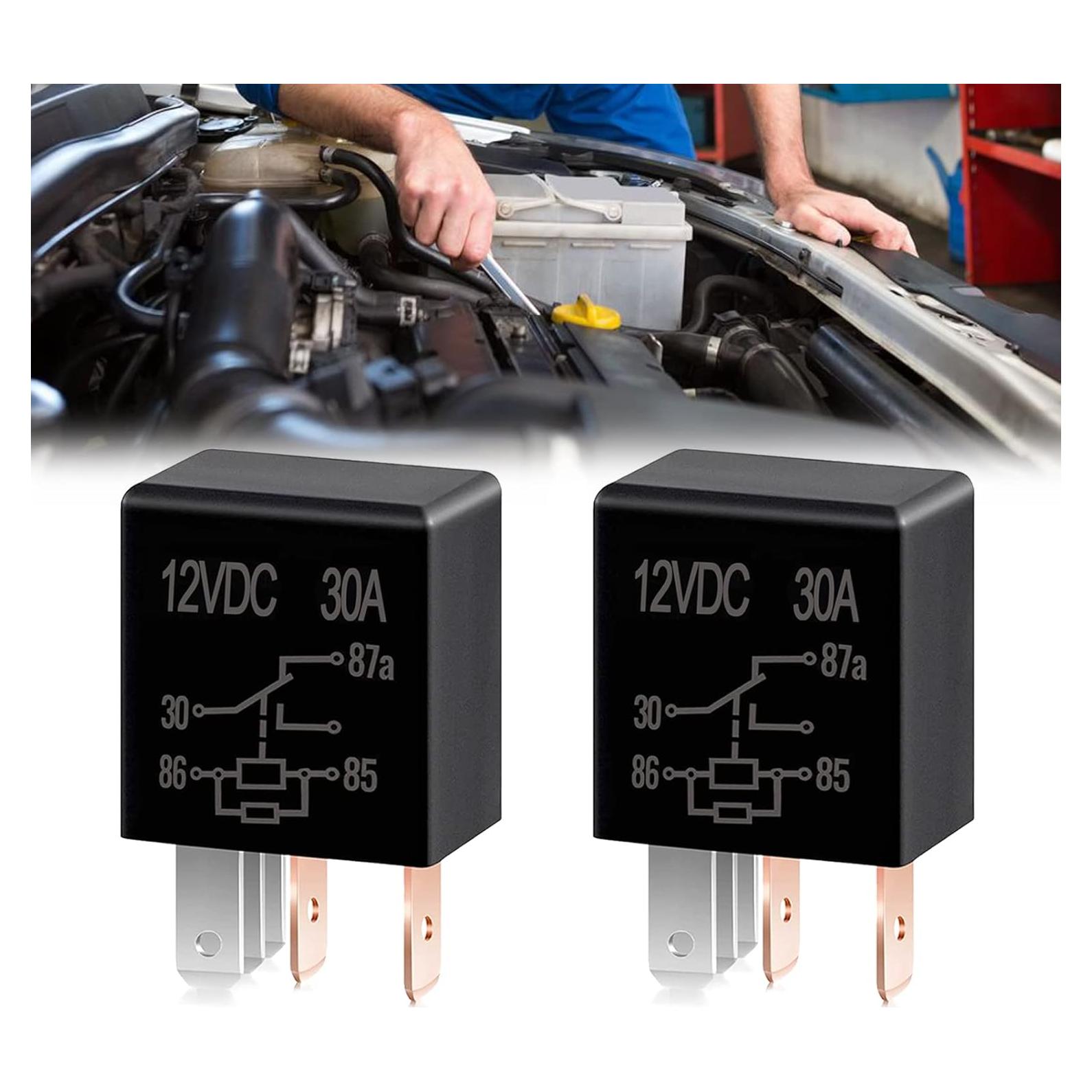 Relé Automotriz Jeseny 2 Pack 12V 30A Impermeable
