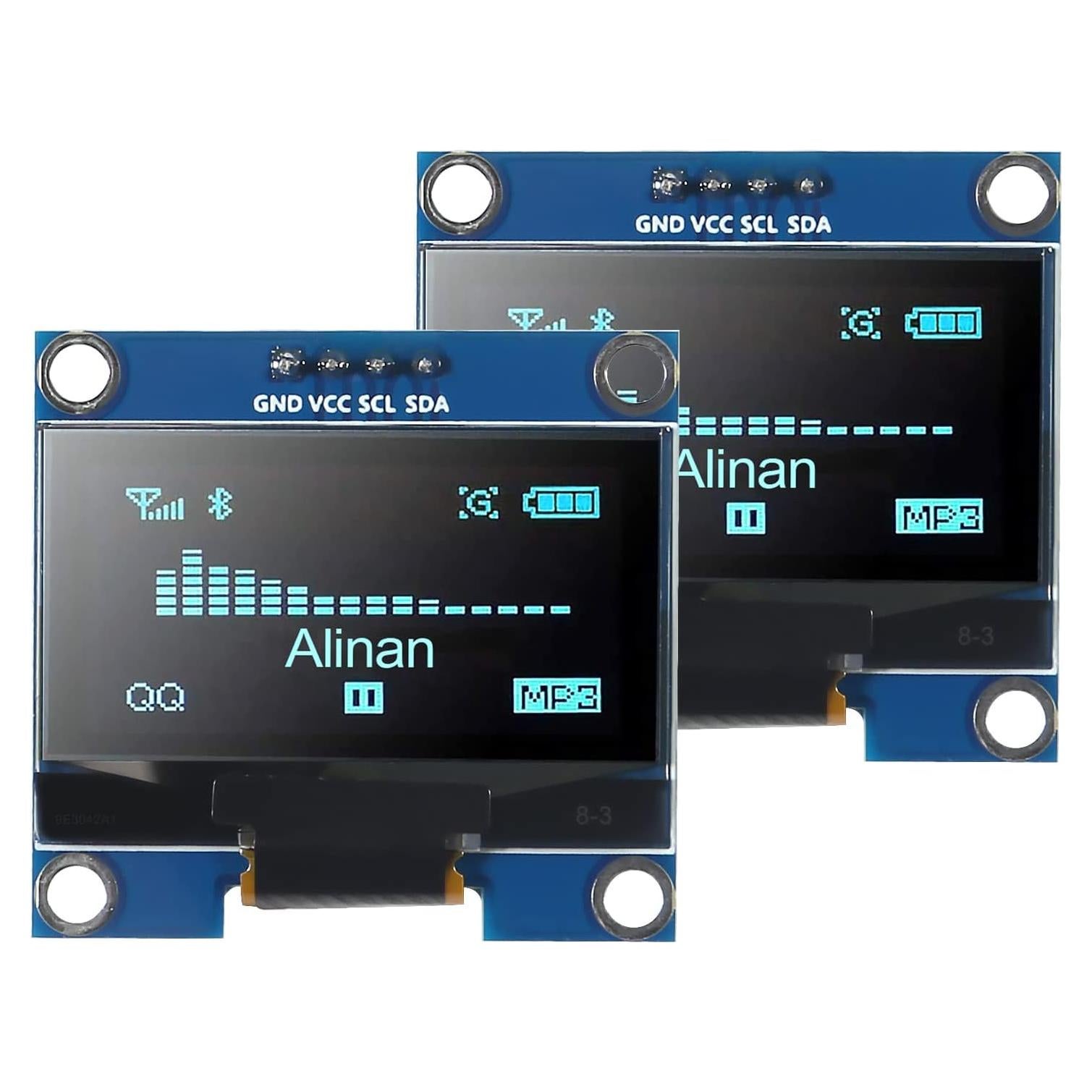Módulo Pantalla OLED Alinan 2pcs I2C 128x64 1.3" Azul