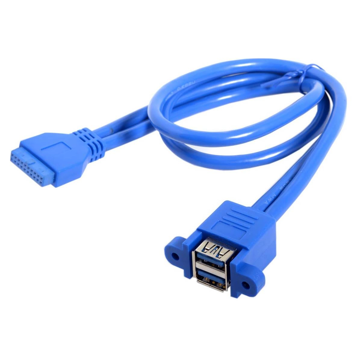 Cable USB 3.0 Femenino Doble a Placa Base 20Pin 50cm Chenyang