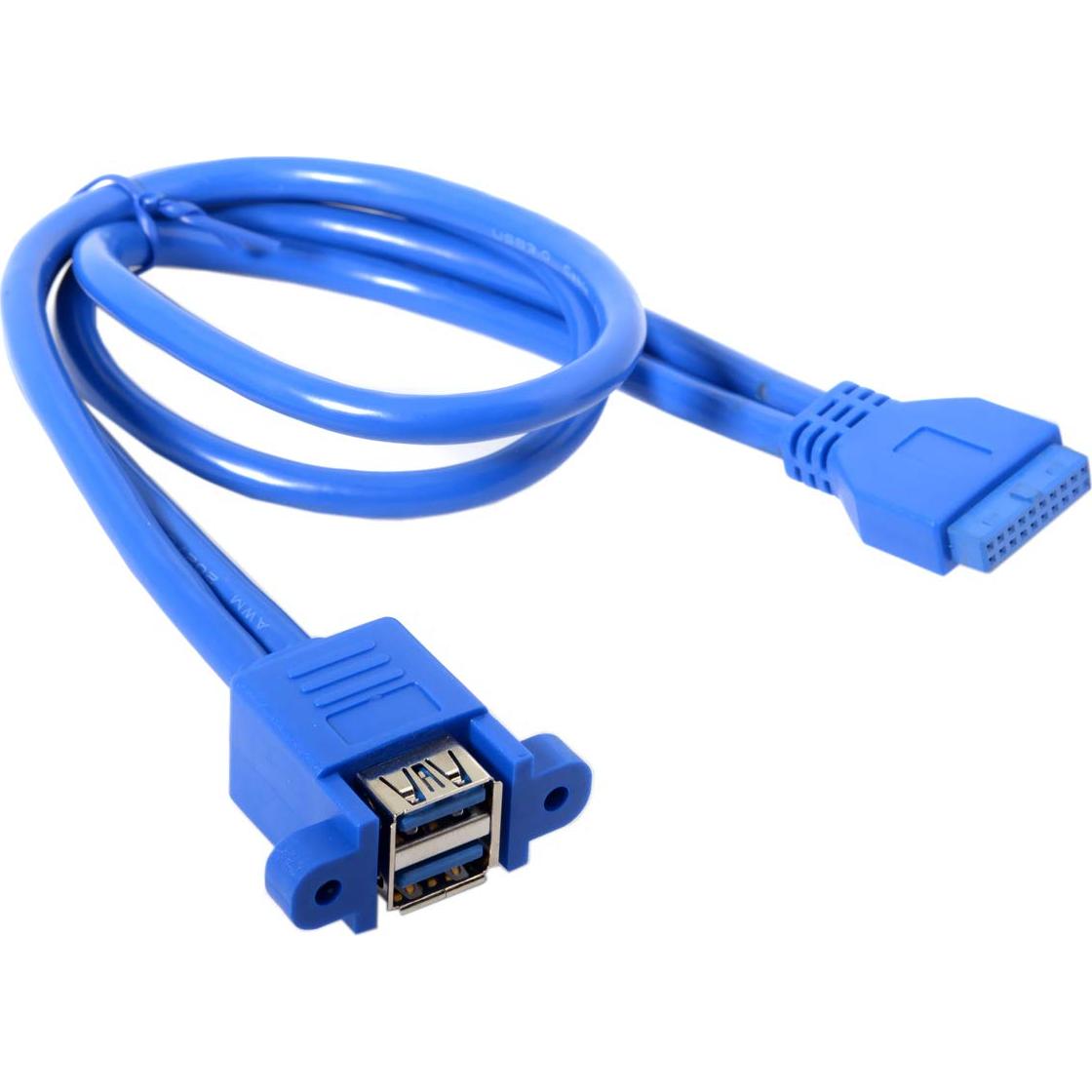 Cable USB 3.0 Femenino Doble a Placa Base 20Pin 50cm Chenyang