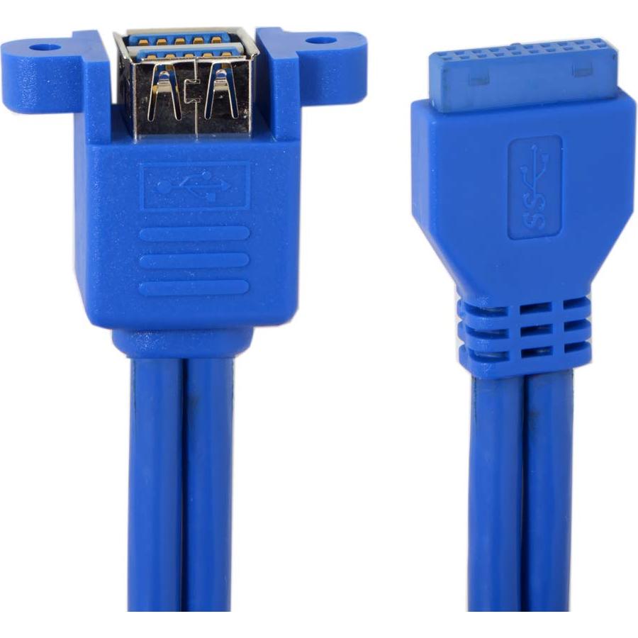 Cable USB 3.0 Femenino Doble a Placa Base 20Pin 50cm Chenyang