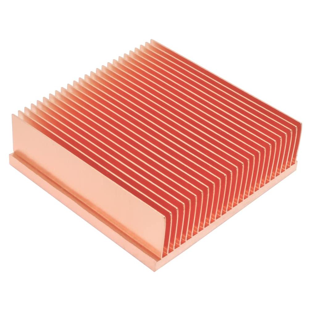 Disipador de Calor de Cobre Puro 50x50x15mm para Electrónicos