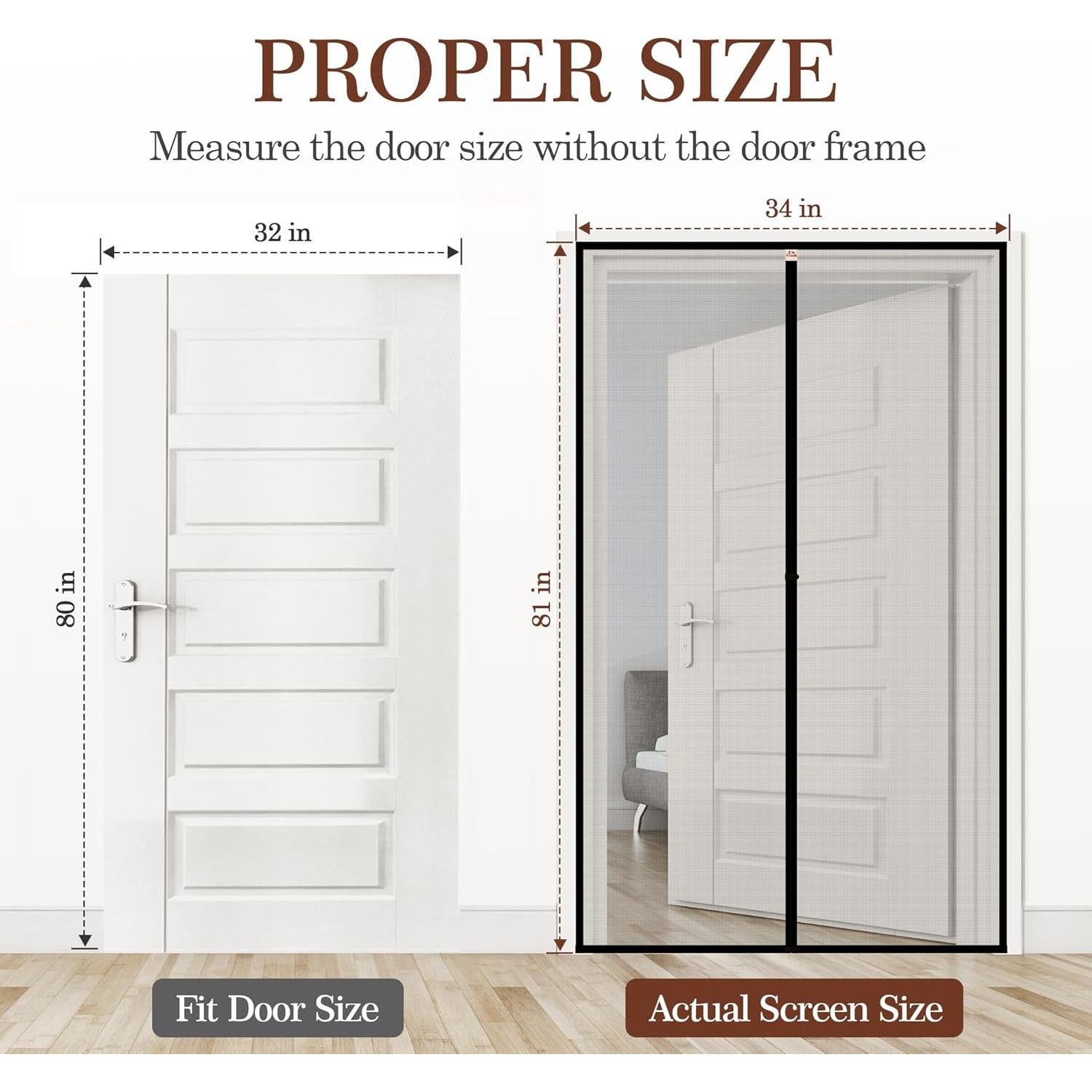 Yotache Puerta Pantalla Magnética 34x81 para Puertas 80x203 cm