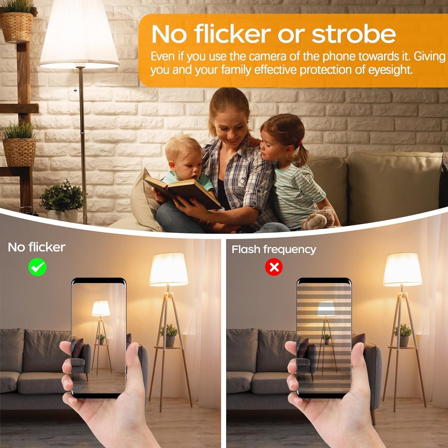 Bombillas LED Tubulares Dimmables Leools 4W 2700K Paquete de 4