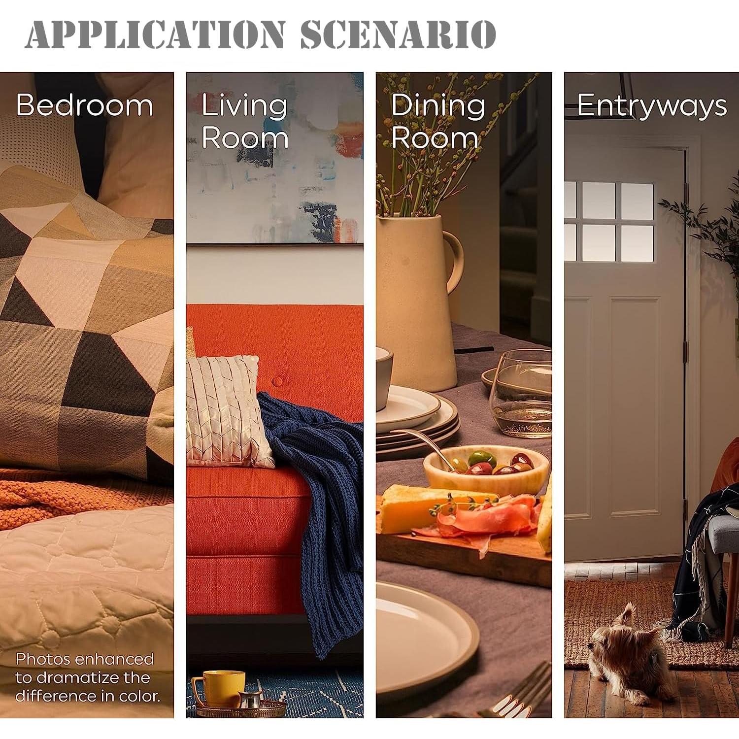 Bombillas LED Tubulares Dimmables Leools 4W 2700K Paquete de 4