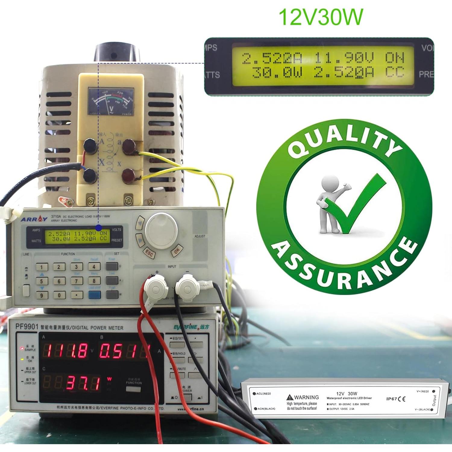 Transformador LED LightingWill 30W IP67 12V DC 1m para exterior