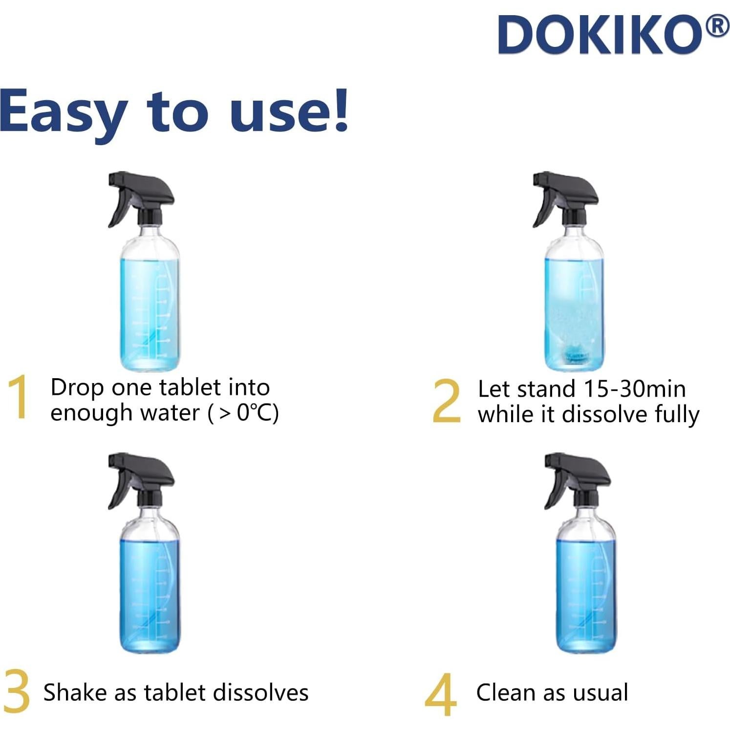 Tabletas Limpiador de Vidrios DOKIKO 100 Pcs Efectivas