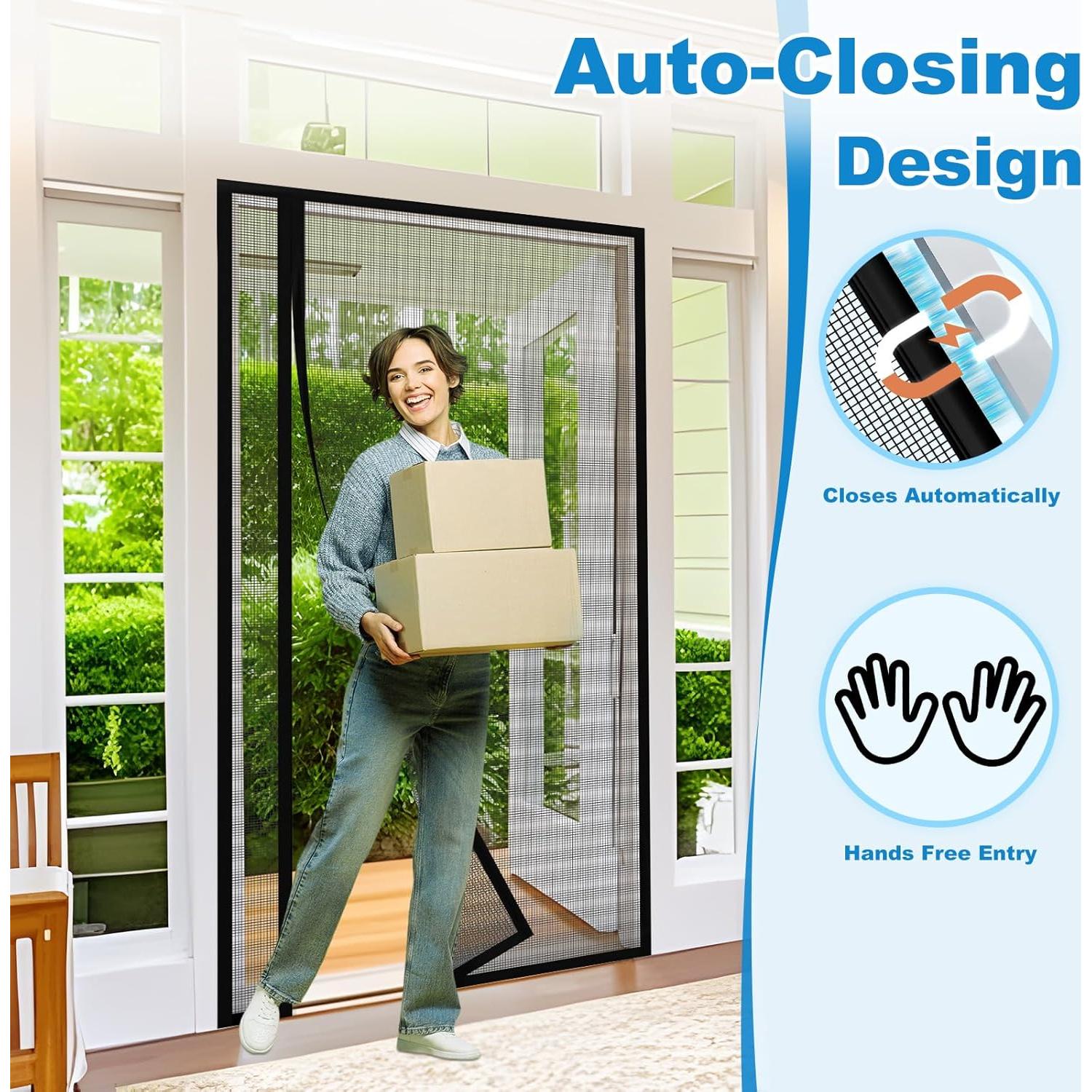 Puerta de Pantalla Magnética HOMWMPA 36x80 cm Gris