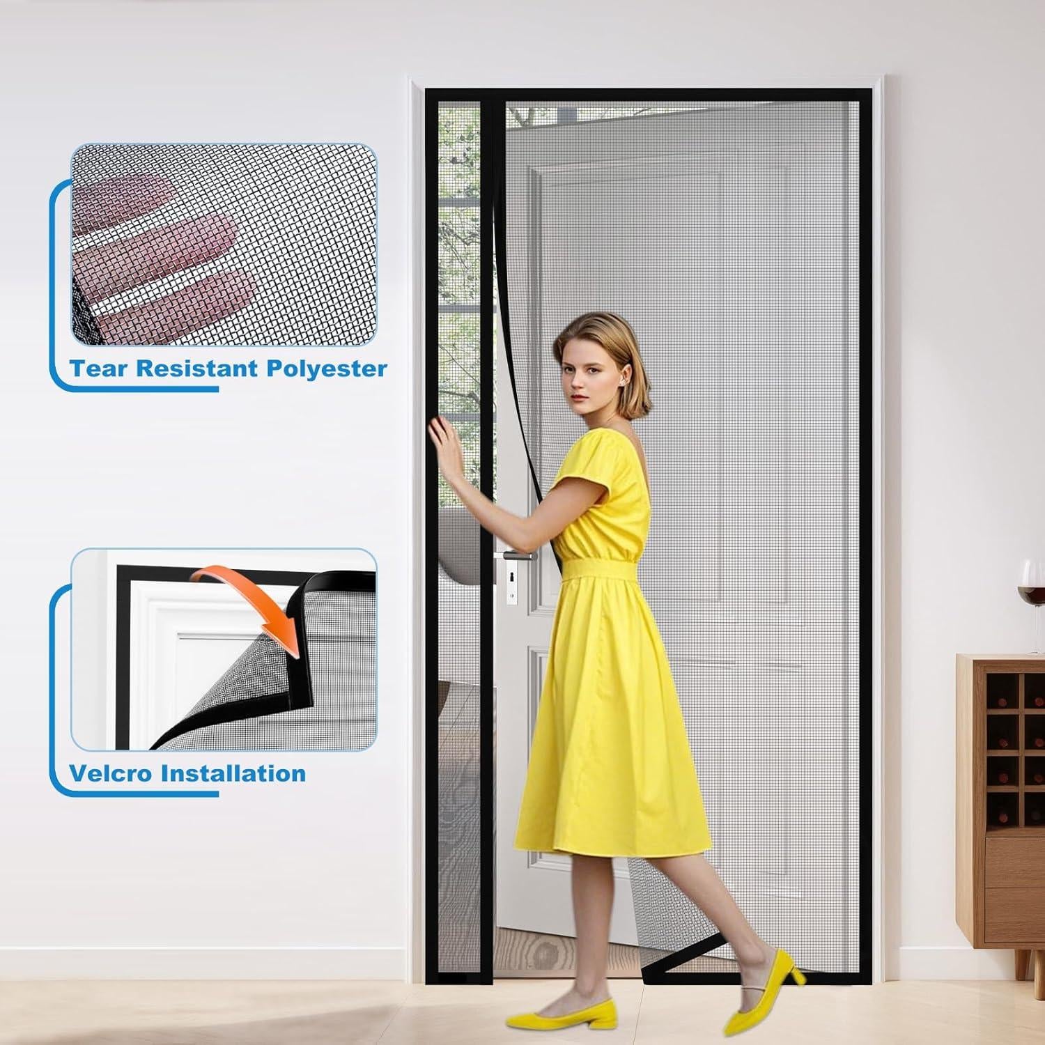 Puerta de Pantalla Magnética HOMWMPA 36x80 cm Gris