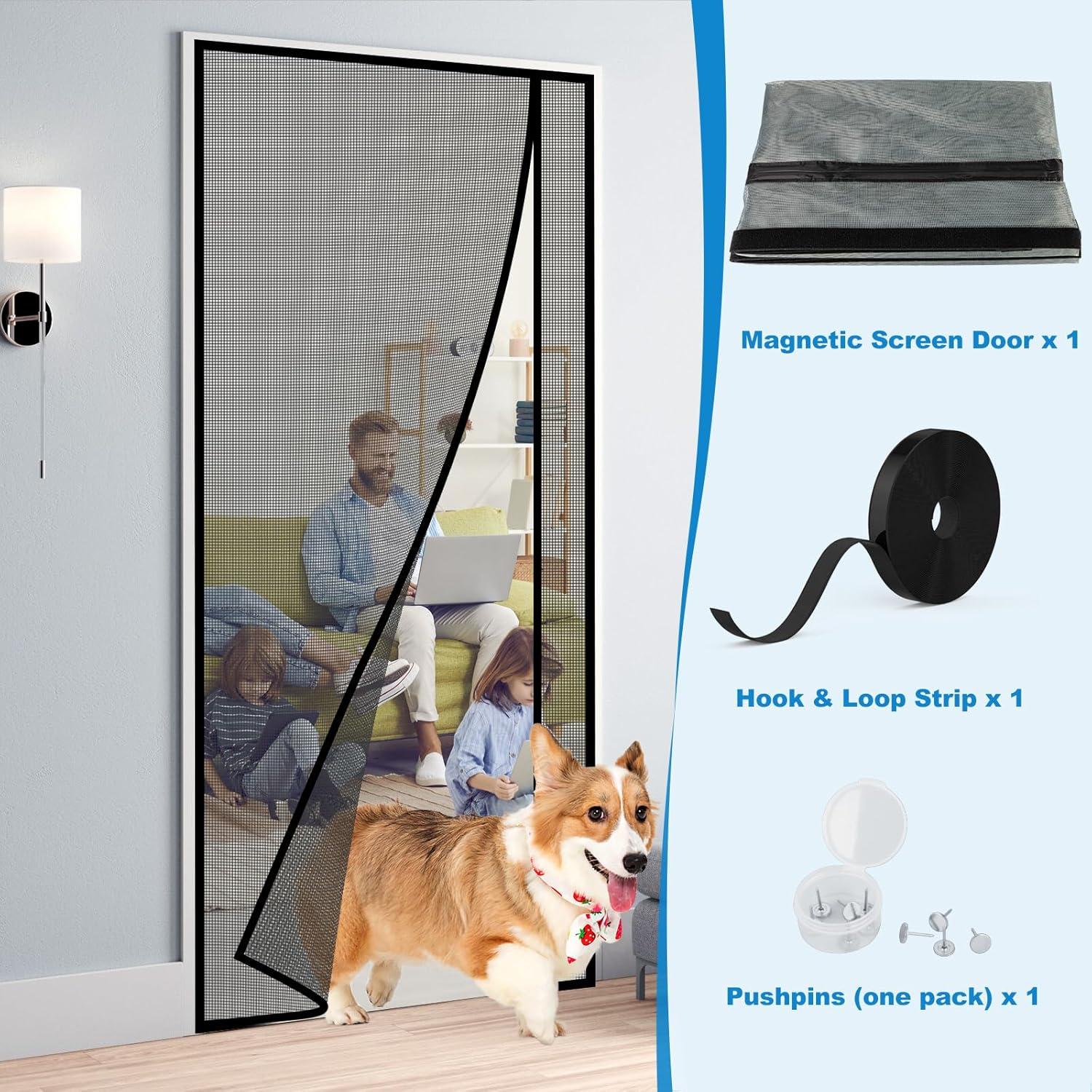 Puerta de Pantalla Magnética HOMWMPA 36x80 cm Gris