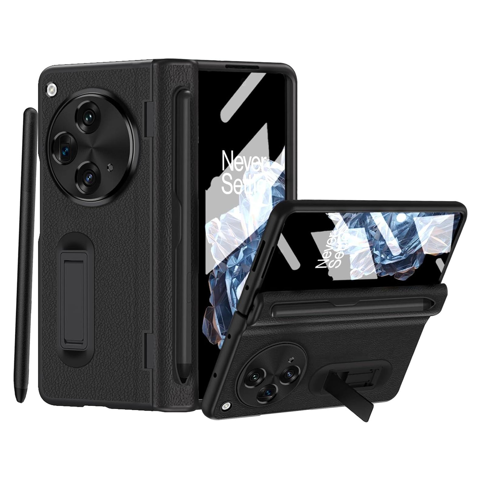 Funda de Cuero PU para OnePlus Open 2023 con Estilógrafo