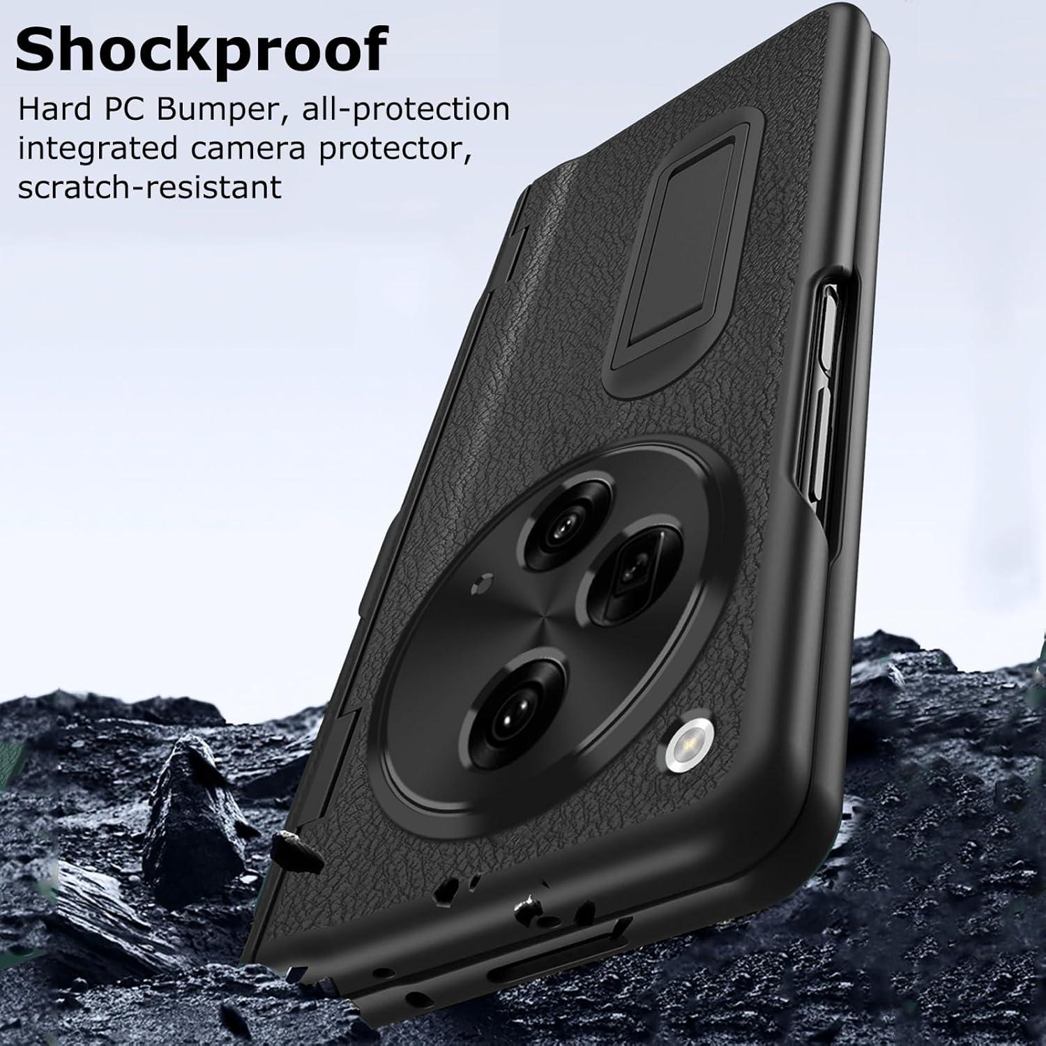 Funda de Cuero PU para OnePlus Open 2023 con Estilógrafo