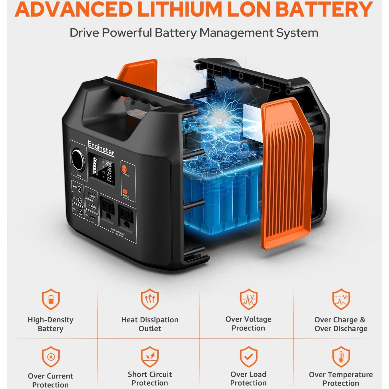 Estación de Energía Portátil EnginStar 300W 296Wh 80000mAh