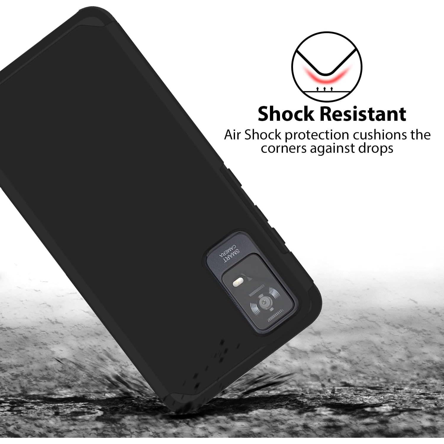 Funda Antigolpes Doble Capa TJS para TCL ION X, ION V, 40 Z - Negro